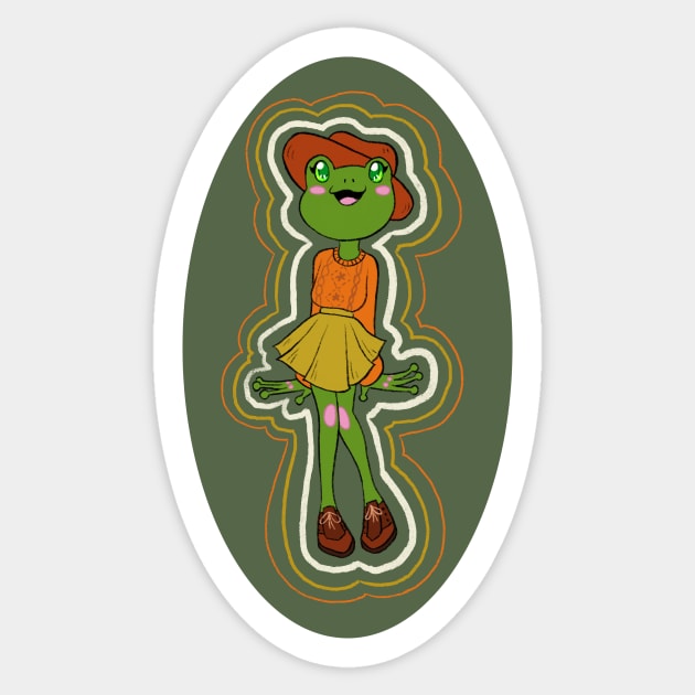 Fall Frog Lady Sticker by SaganPie